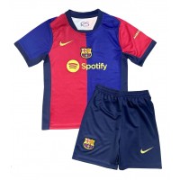 Barcelona Domáci Detský futbalový dres 2024-25 Krátky Rukáv (+ trenírky)